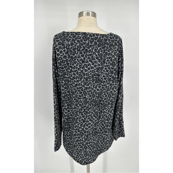 Soft Surroundings Animal Print Long Sleeve Scoop Neck Top - Picture 2 of 12